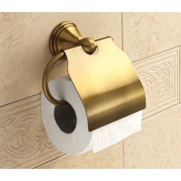 GEDY 7525-44 ROMANCE BRONZE TOILET ROLL HOLDER WITH COVER