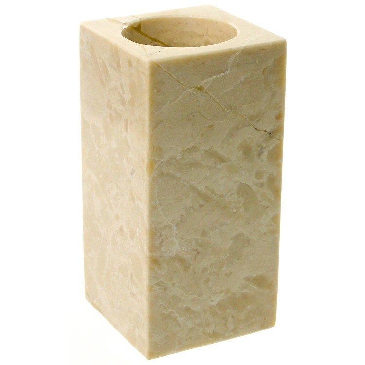 GEDY EU98-03 EUCALIPTO SQUARE BEIGE TOOTHBRUSH HOLDER MADE FROM MARBLE
