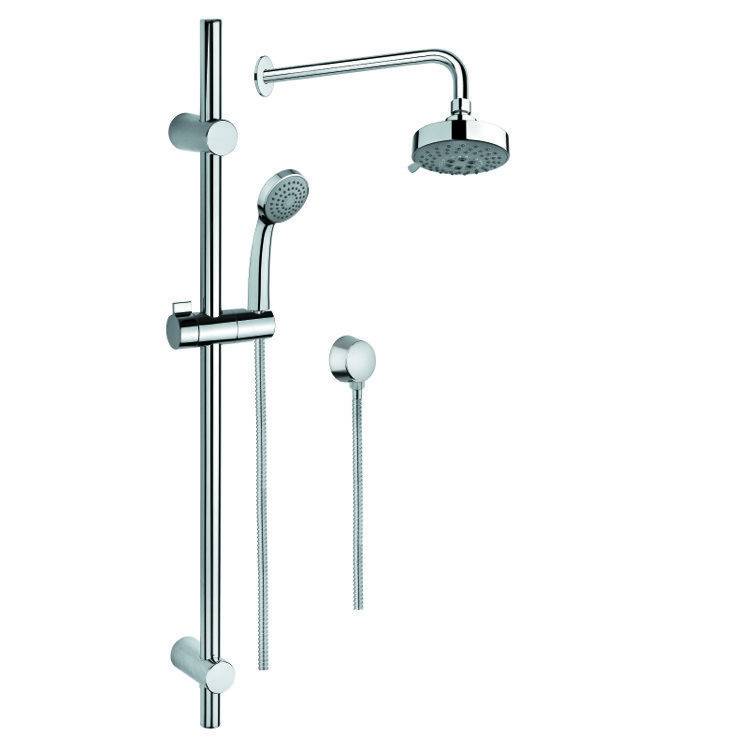 GEDY SUP1033 SUPERINOX SHOWER SOLUTION IN CHROME WITH HAND SHOWER AND SLIDING RAIL, SHOWERHEAD, AND WATER CONNECTION