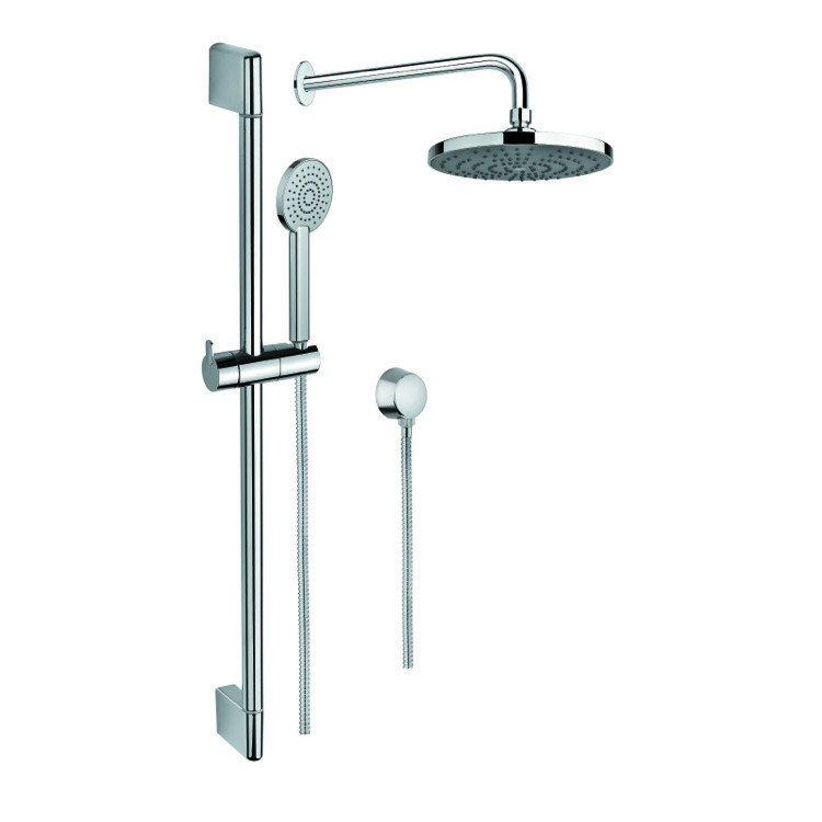 GEDY SUP1038 SUPERINOX CHROME SHOWER SOLUTION WITH HAND SHOWER, SLIDING RAIL, SHOWERHEAD, AND WATER CONNECTION