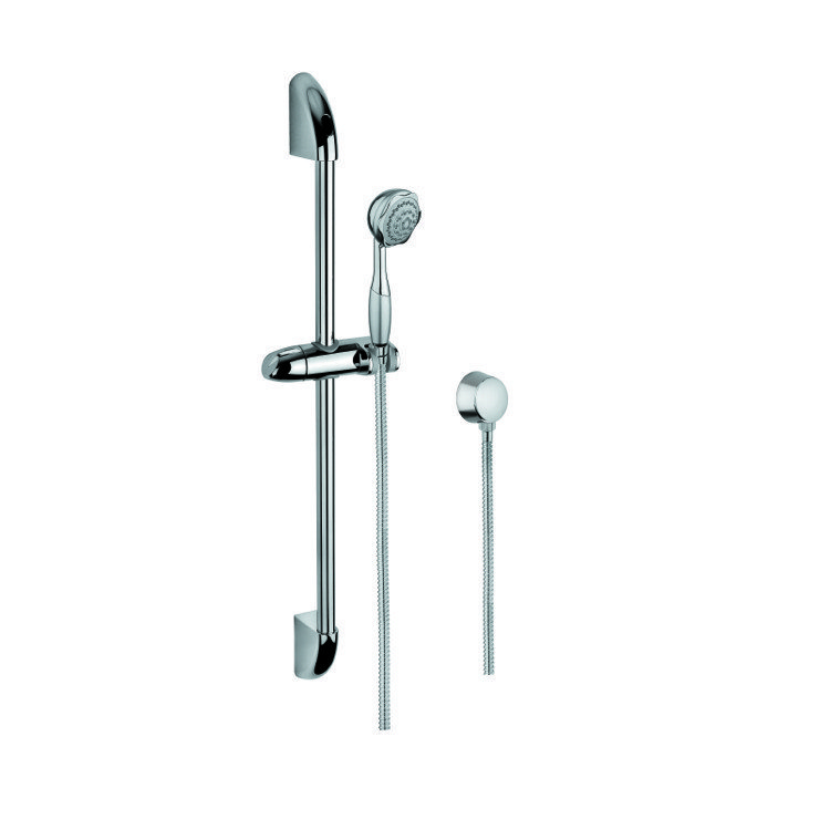 GEDY SUP1048 SUPERINOX CHROME SHOWER SOLUTION WITH HAND SHOWER, SLIDING RAIL, AND WATER CONNECTION