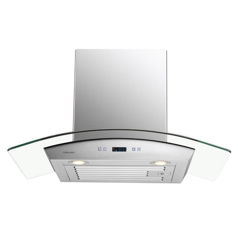 CAVALIERE SV218D-30 30 INCH WALL MOUNTED RANGE HOOD IN STAINLESS STEEL AND GLASS WITH TOUCH SENSITIVE CONTROLS