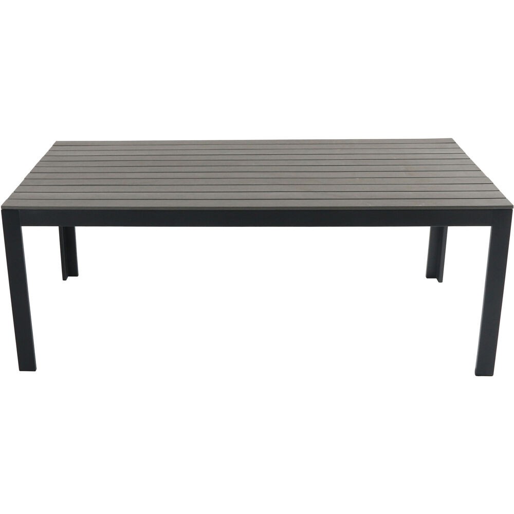 HANOVER TUCSDNTBL TUCSON 78 INCH ALUMINUM FAUX WOOD TOP DINING TABLE IN GREY