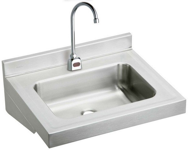 ELKAY ELV2219SACMC 22 L X 19 W X 5-1/2 D WALL HUNG LAVATORY SINK WITH SENSOR FAUCET, MECHANICAL MIXING VALVE