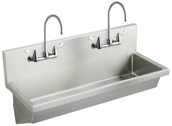 ELKAY EWMA4820C 48 L X 20 W X 8 D WALL HUNG MULTIPLE STATION HAND WASH SINK KIT WITH FAUCET