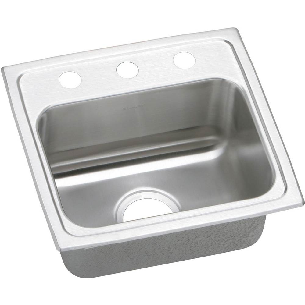 ELKAY PSR17163 PACEMAKER STAINLESS STEEL 17 L X 16 W X 7-1/8 D TOP MOUNT KITCHEN SINK, 3 FAUCET HOLES
