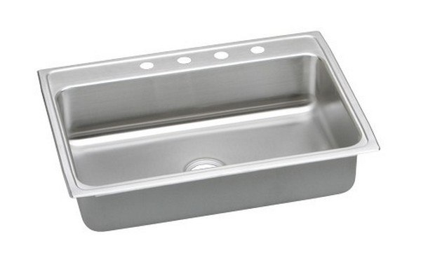ELKAY LRAD3122553 STAINLESS STEEL 31 L X 22 W X 5-1/2 D TOP MOUNT KITCHEN SINK, 3 FAUCET HOLES