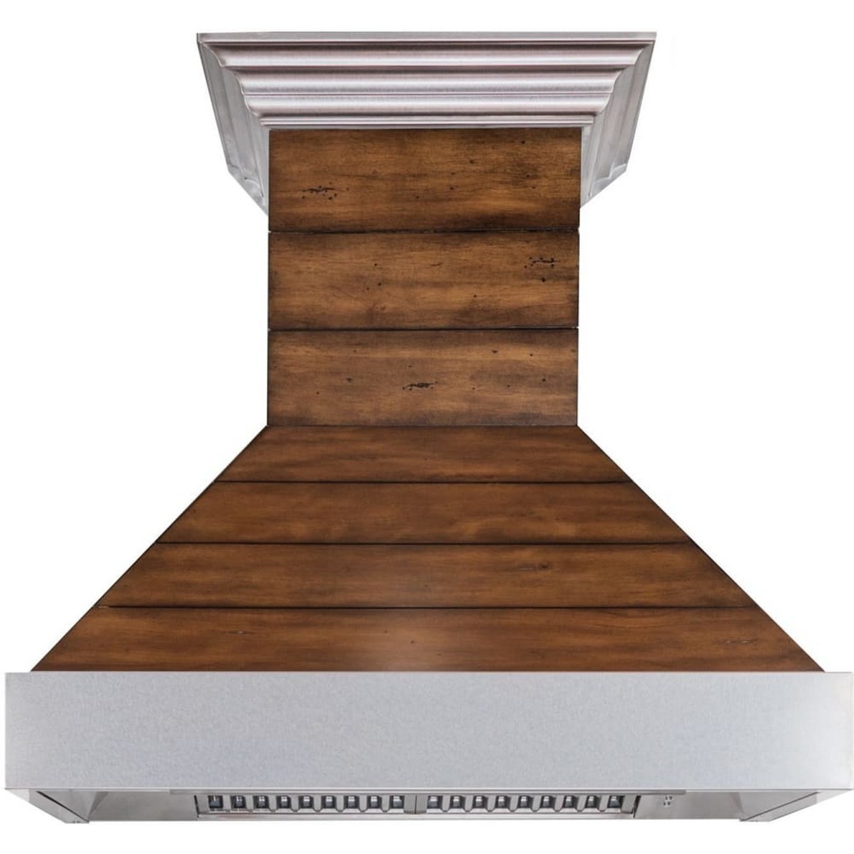 ZLINE 365BB-36 36 X 17 1/2 INCH DUCTED WOODEN WALL RANGE HOOD IN WOOD AND SHIP LAP BROWN
