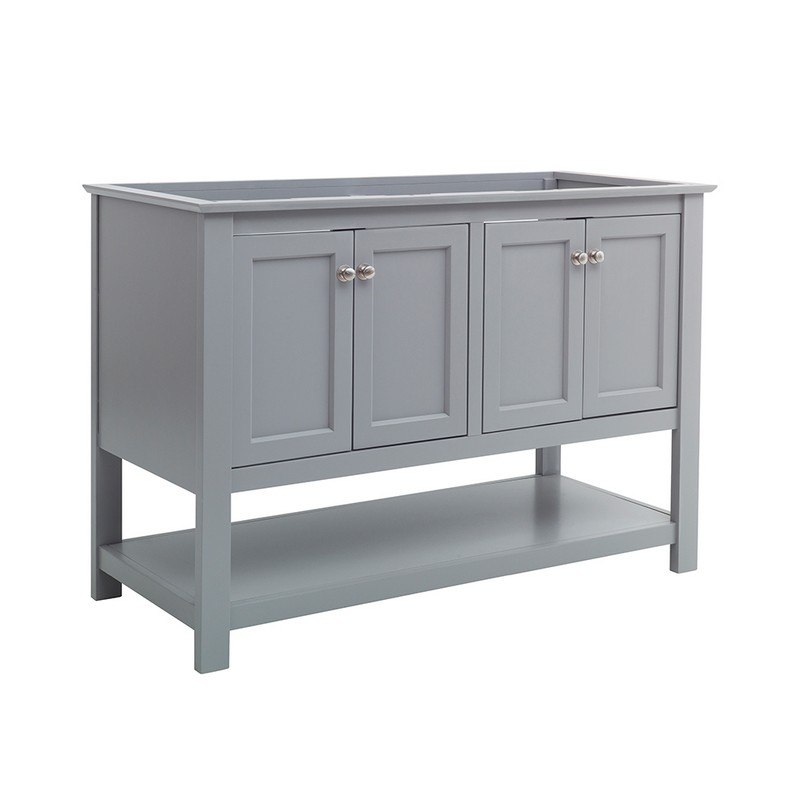 FRESCA FCB2348GR-D MANCHESTER 48 INCH  GRAY TRADITIONAL DOUBLE SINK BATHROOM CABINET
