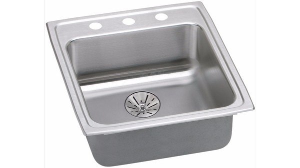 ELKAY LRAD202265PD1 STAINLESS STEEL 19-1/2 L X 22 W X 6-1/2 D KITCHEN SINK WITH PERFECT DRAIN, 1 FAUCET HOLE