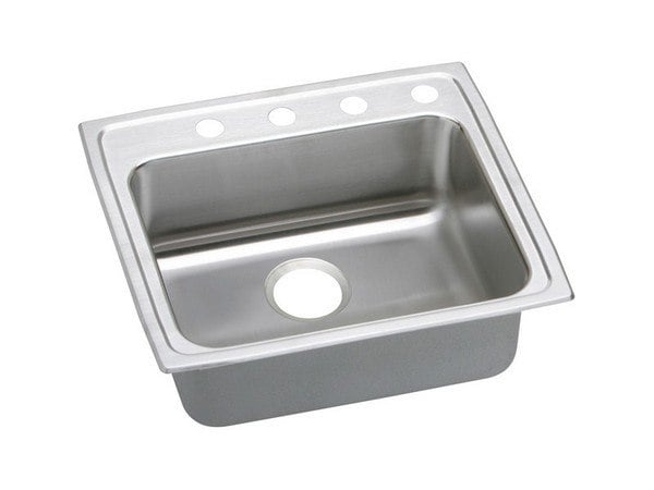 ELKAY LRAD221950MR2 STAINLESS STEEL 22 L X 19-1/2 W X 5 D TOP MOUNT KITCHEN SINK, 2 FAUCET HOLES