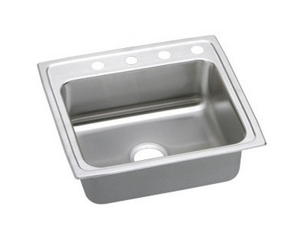 ELKAY LRAD221955R3 STAINLESS STEEL 22 L X 19-1/2 W X 5-1/2 D TOP MOUNT KITCHEN SINK, 3 FAUCET HOLES