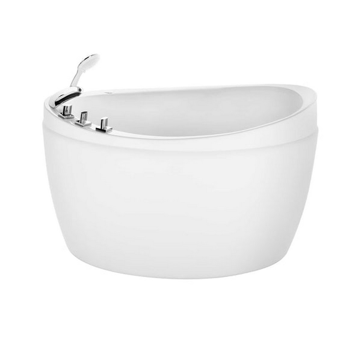 EMPAVA EMPV-59FT002 59 X 31 1/2 INCH FREESTANDING JAPANESE STYLE SOAKING BATHTUB WITH REVERSIBLE DRAIN IN WHITE
