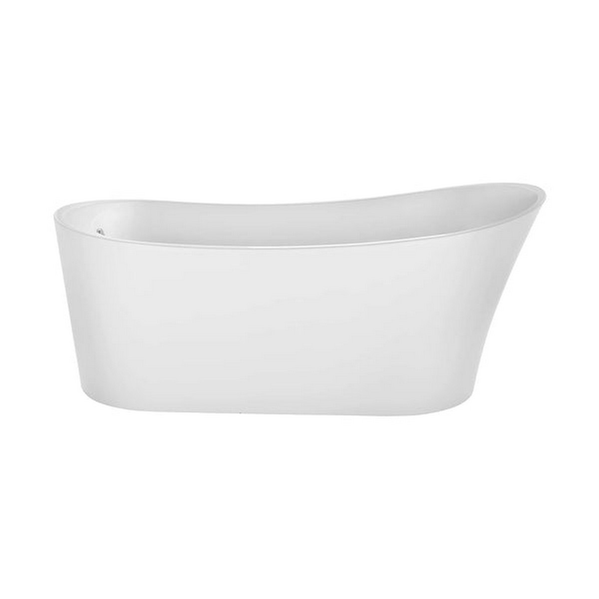 EMPAVA EMPV-67FT1528 66 7/8 X 31 1/2 INCH FREESTANDING OVAL SOAKING BATHTUB WITH LEFT DRAIN IN WHITE