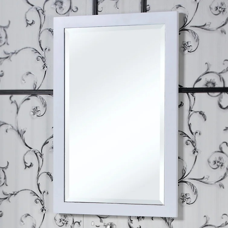 INFURNITURE IN3100-24M-W 22 x 34 INCH WOOD FRAMED MIRROR IN WHITE