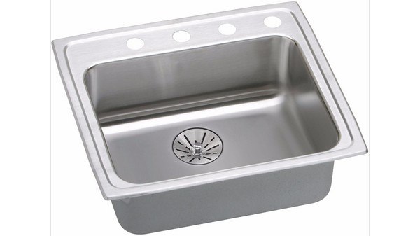 ELKAY LRAD252165PD2 STAINLESS STEEL 25 L X 21-1/4 W X 6-1/2 D KITCHEN SINK WITH PERFECT DRAIN, 2 FAUCET HOLES
