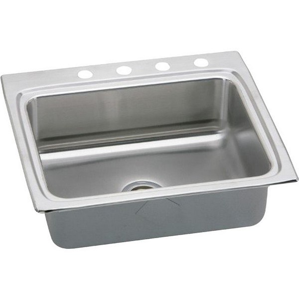 ELKAY LRAD2522553 STAINLESS STEEL 25 L X 22 W X 5-1/2 D TOP MOUNT KITCHEN SINK, 3 FAUCET HOLES