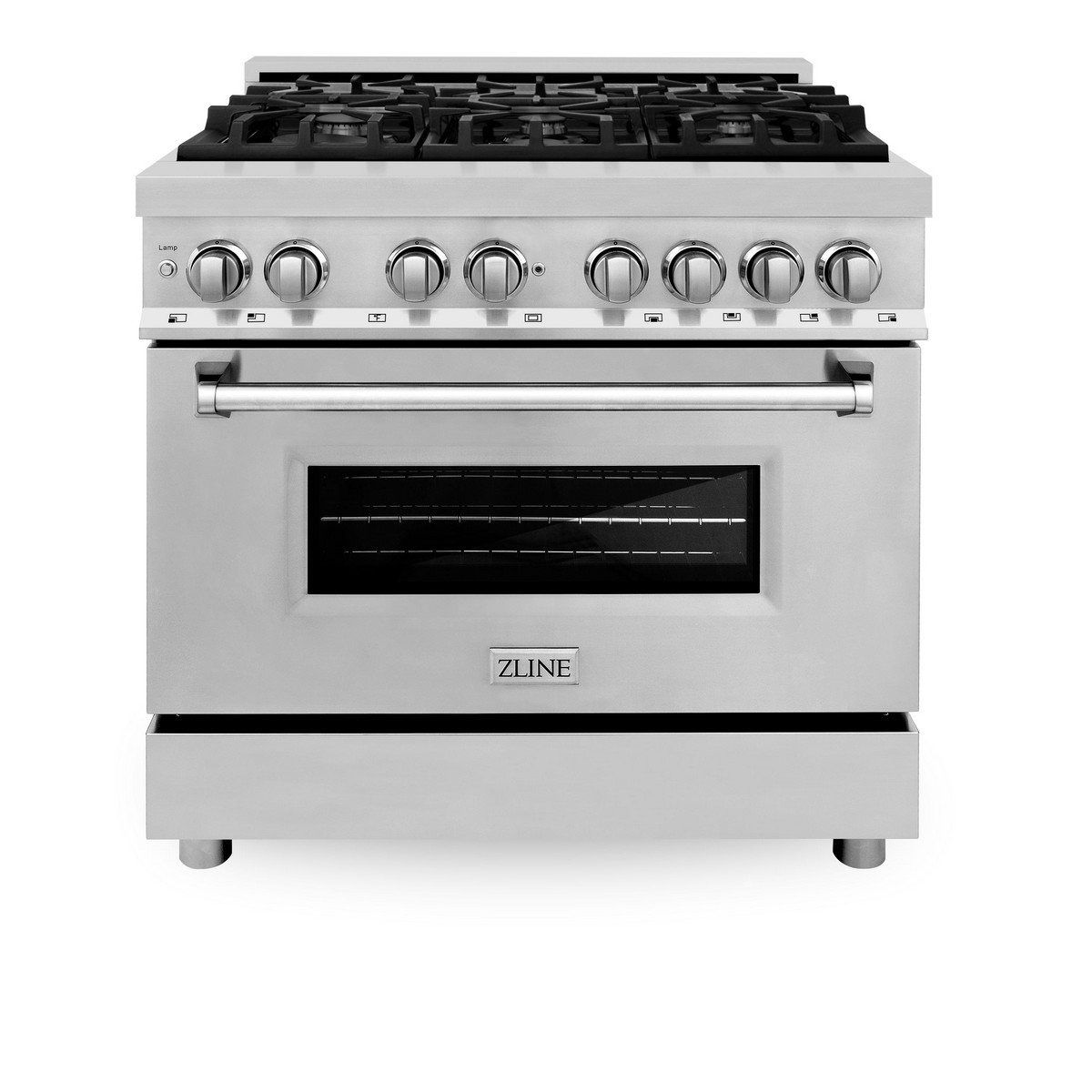 ZLINE RA36 36 INCH 4.6 CU. FT. 30 AMPS GAS STOVE AND ELECTRIC OVEN DUAL FUEL RANGE IN STAINLESS STEEL