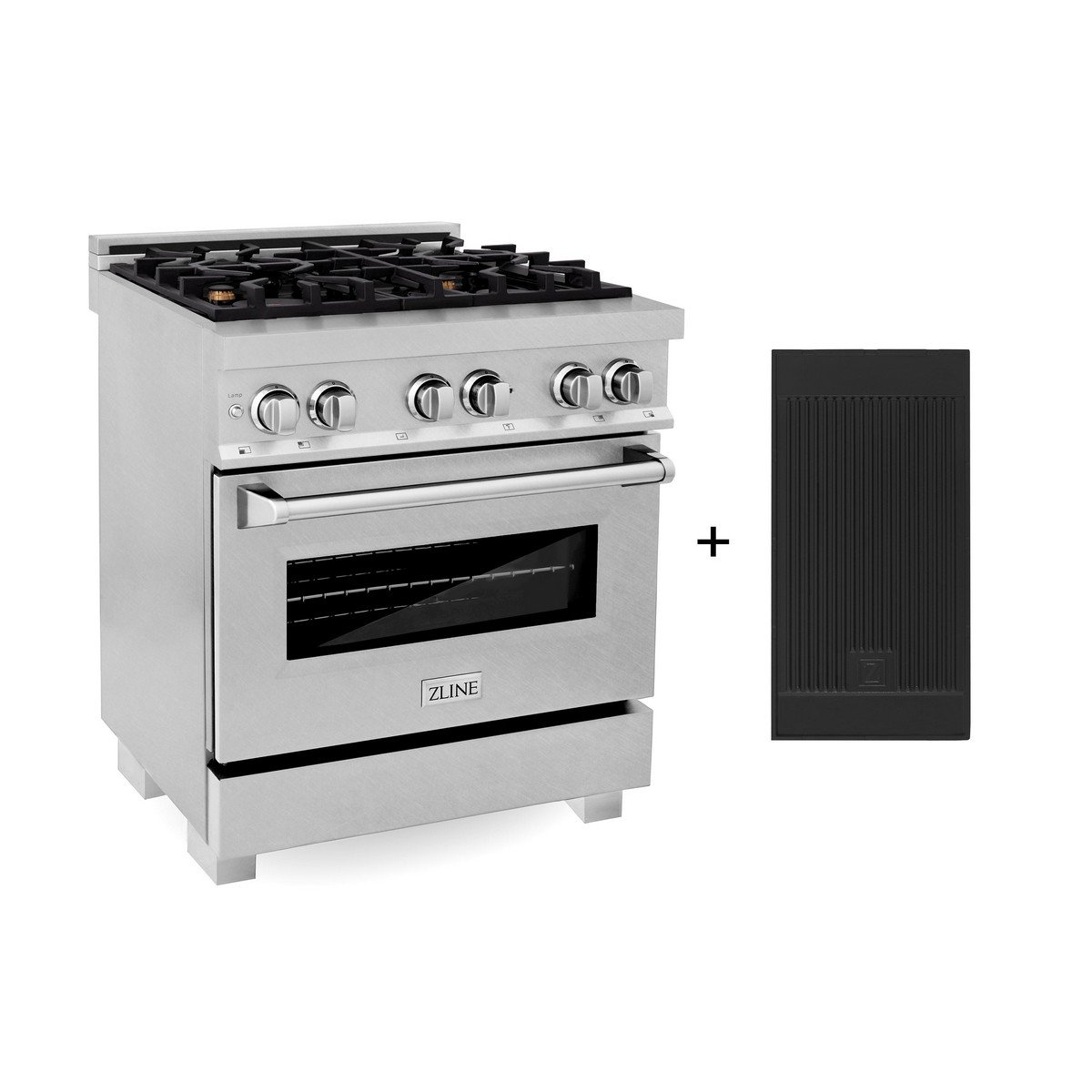 ZLINE R-BR-GR-30 30 INCH 4.0 CU. FT. 30 AMPS ELECTRIC OVEN AND GAS COOKTOP DUAL FUEL RANGE WITH GRIDDLE AND BRASS BURNERS