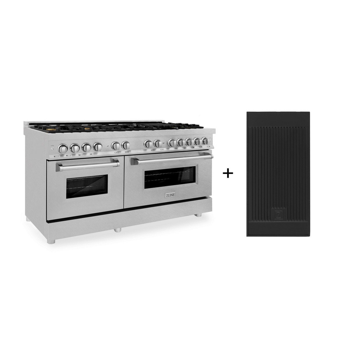 ZLINE R-BR-GR-60 60 INCH 7.4 CU. FT. 40 AMPS ELECTRIC OVEN AND GAS COOKTOP DUAL FUEL RANGE WITH GRIDDLE AND BRASS BURNERS