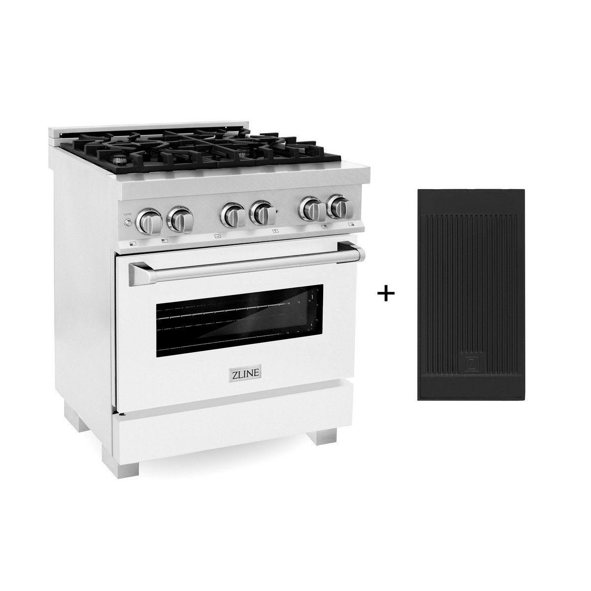 ZLINE R-WM-GR-30 30 INCH 4.0 CU. FT. 30 AMPS GAS STOVE AND ELECTRIC OVEN DUAL FUEL RANGE WITH GRIDDLE