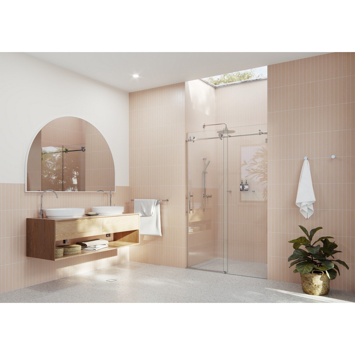 GLASS WAREHOUSE GW-SLD-52 ECLIPSE 48 - 52 W X 78 H FULLY FRAMELESS GLASS SLIDING SHOWER DOORS