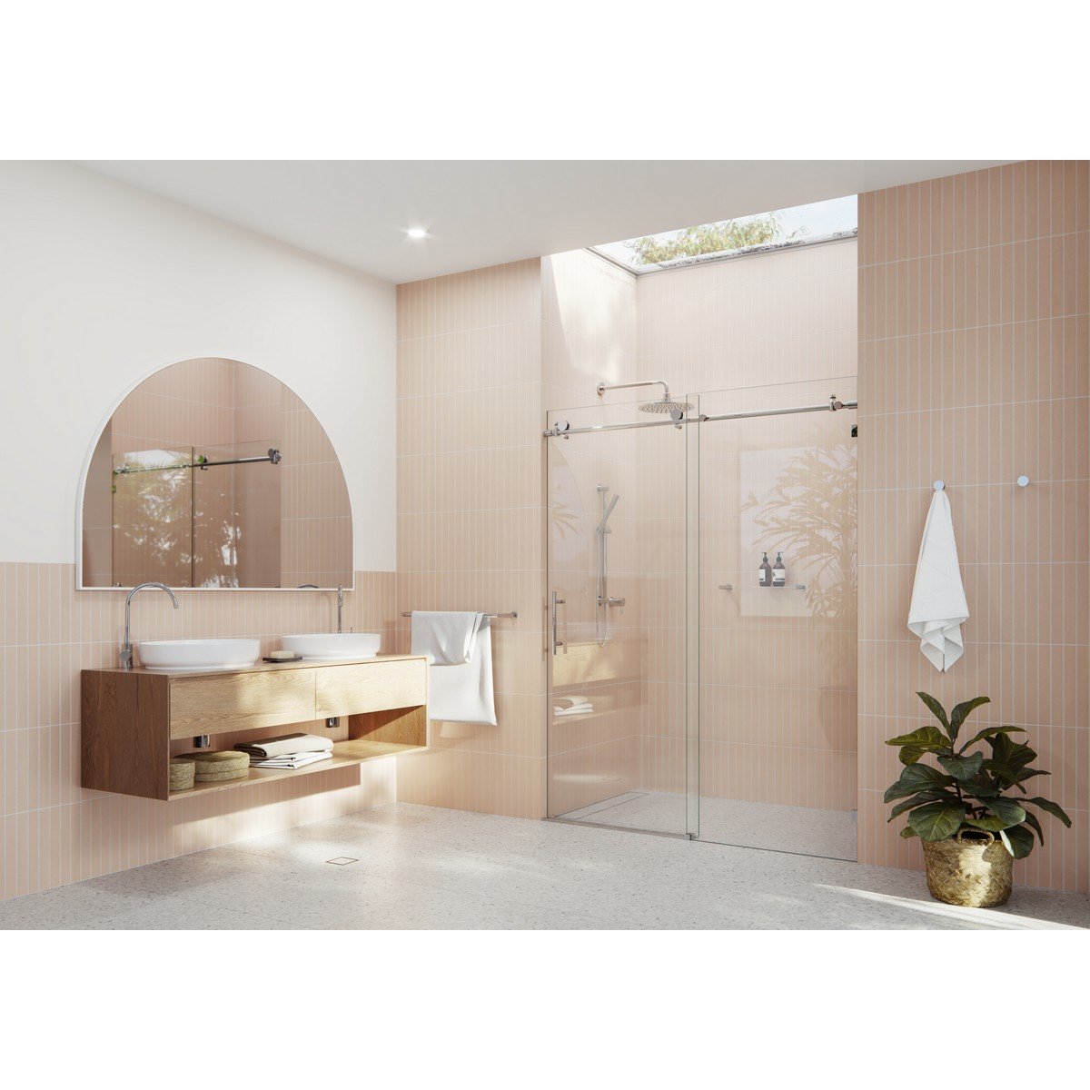 GLASS WAREHOUSE GW-SLD-60 ECLIPSE 56 - 60 W X 78 H FULLY FRAMELESS GLASS SLIDING SHOWER DOORS