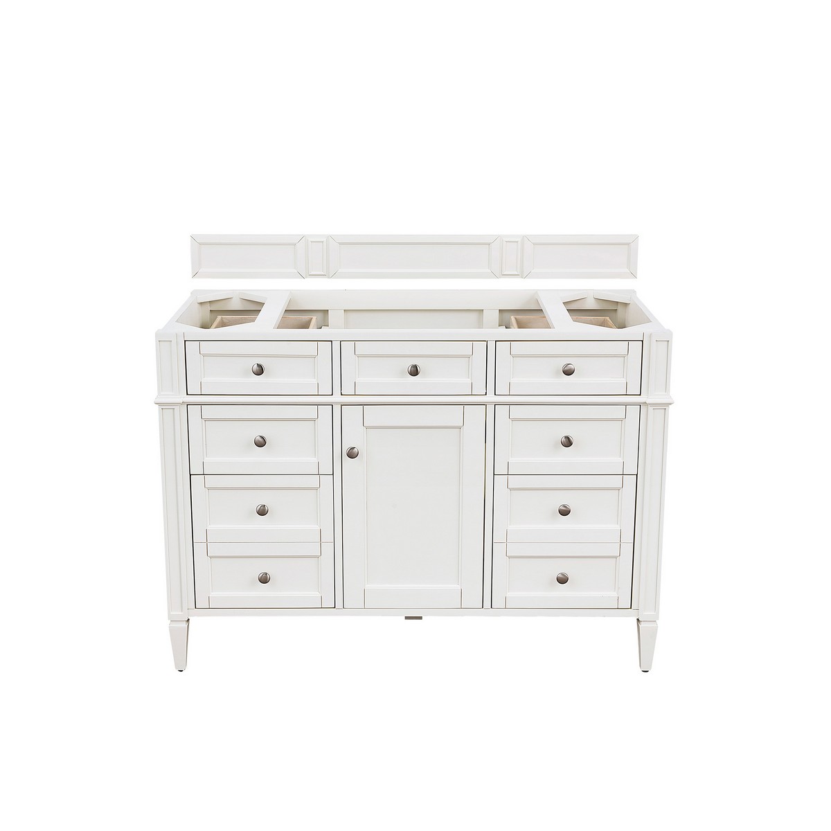 JAMES MARTIN 655-V48-BW BRITTANY 47 INCH FREE-STANDING SINGLE SINK BATHROOM VANITY CABINET ONLY IN BRIGHT WHITE