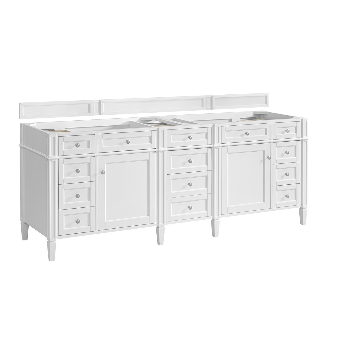 JAMES MARTIN 655-V84-BW BRITTANY 83 5/8 INCH FREE-STANDING DOUBLE SINK BATHROOM VANITY CABINET ONLY IN BRIGHT WHITE