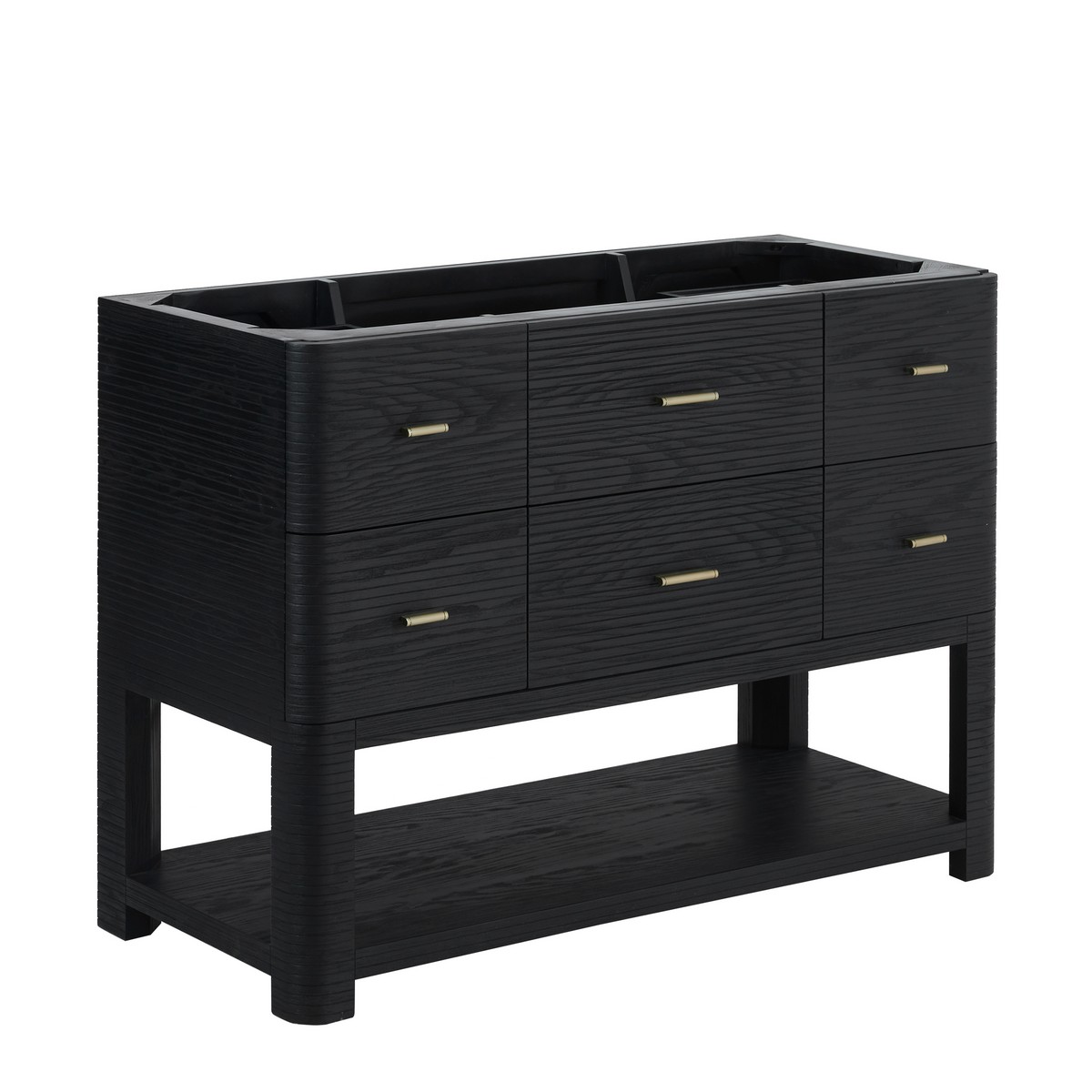 JAMES MARTIN D704-V48-CBO LUCIAN 47 3/4 INCH FREE-STANDING SINGLE SINK BATHROOM VANITY CABINET ONLY IN CARBON OAK