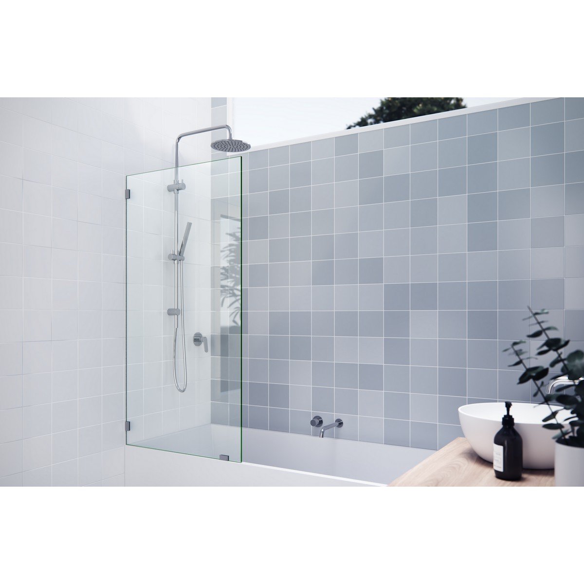 GLASS WAREHOUSE GW-BF-30 VELA 30 W X 58 1/4 H FRAMELESS FIXED BATHTUB PANEL