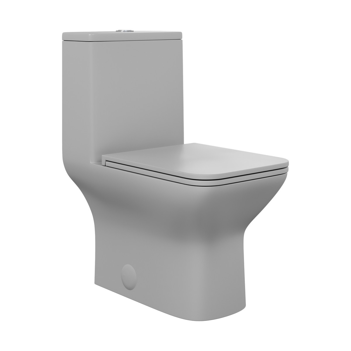 SWISS MADISON SM-1T256MG CARRE 1.1/1.6 GPF DUAL-FLUSH ONE-PIECE SQUARE TOILET IN MATTE GREY