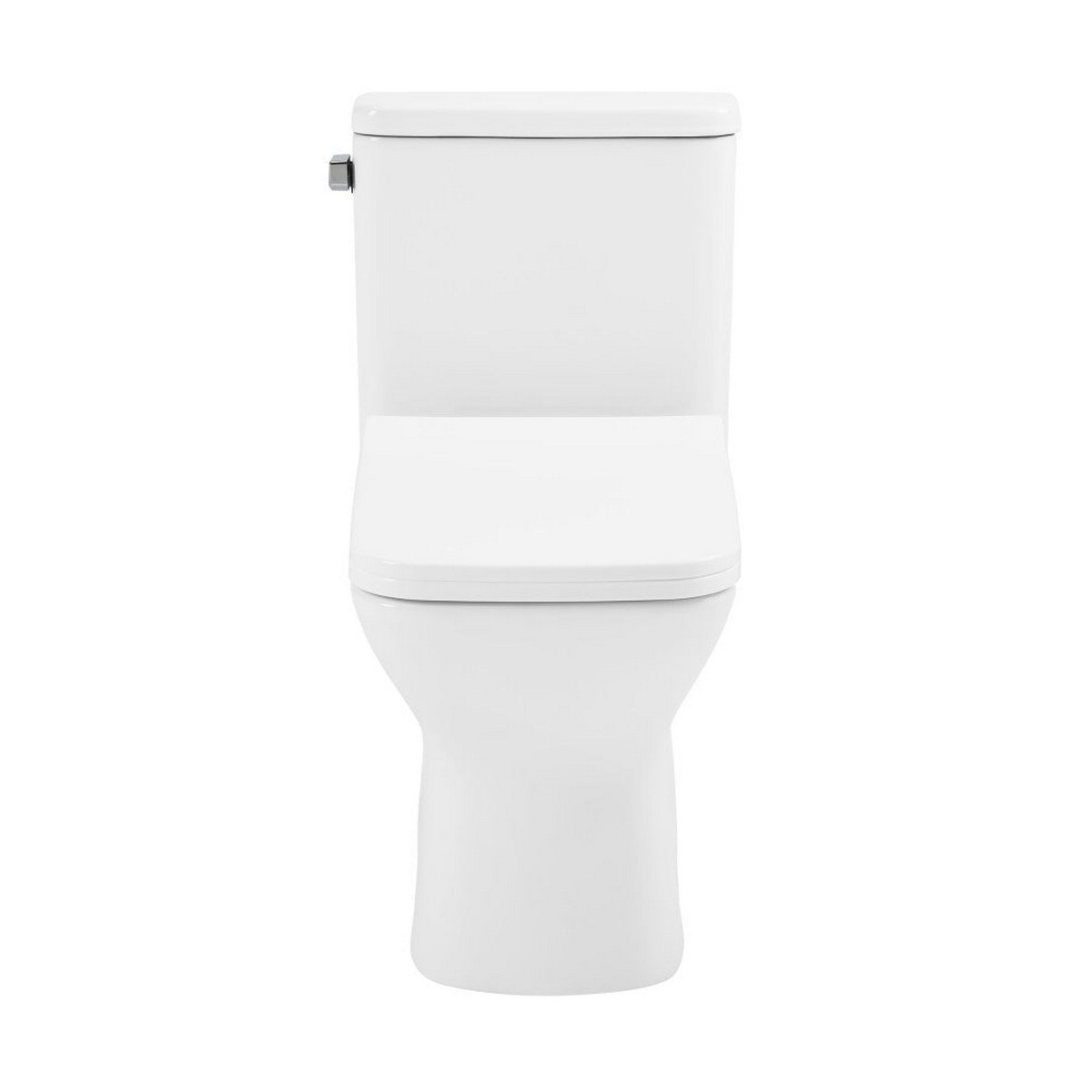 SWISS MADISON SM-1T272 CARRE 1.28 GPF LEFT SIDE FLUSH ONE PIECE SQUARE TOILET IN GLOSSY WHITE