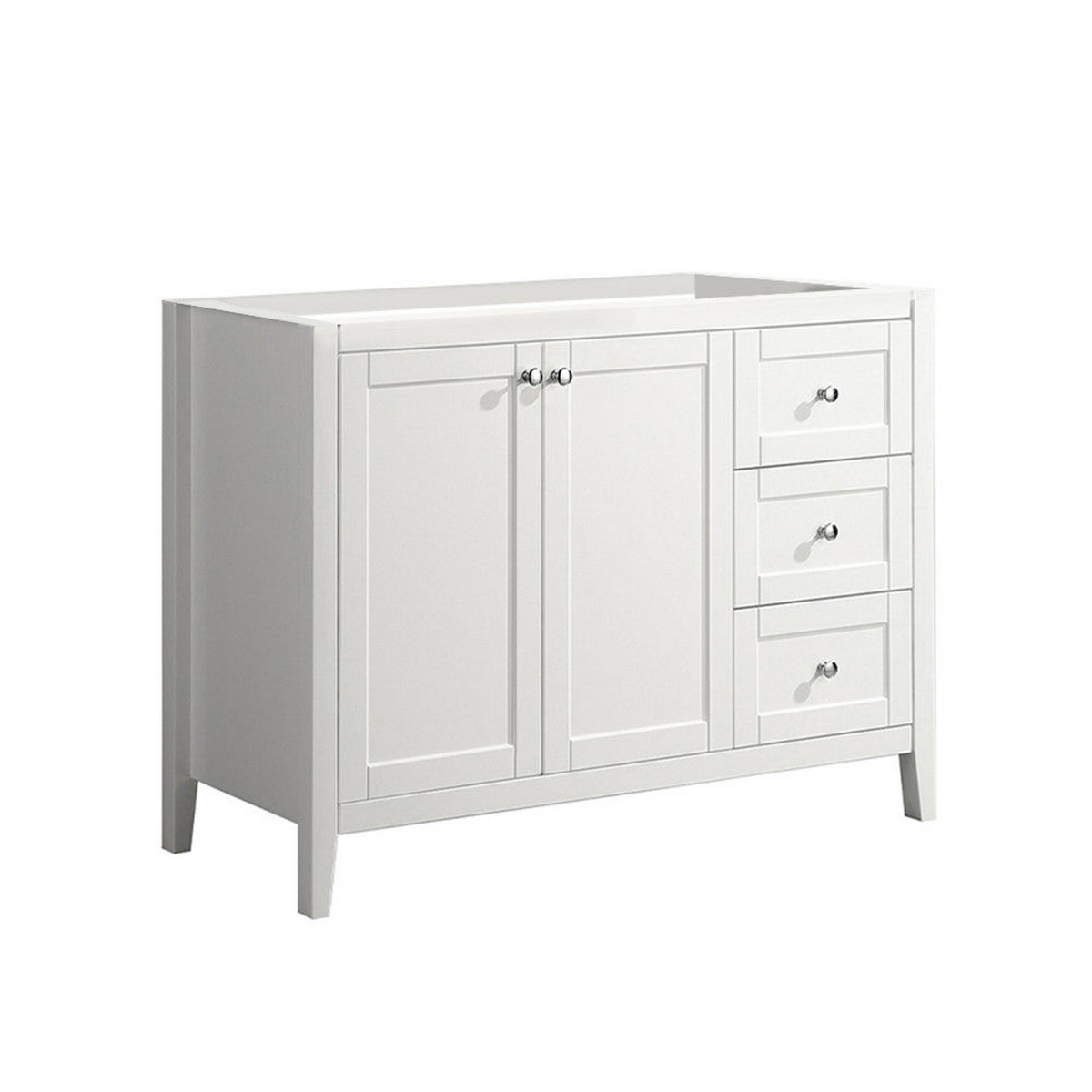SWISS MADISON SM-BV414-C CANNES 46 7/8 INCH FREESTANDING SINGLE SINK BATHROOM VANITY CABINET ONLY IN WHITE