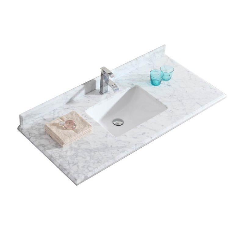 LAVIVA 313SQ1H-48-WC WHITE CARRARA COUNTERTOP 48 INCH SINGLE HOLE WITH RECTANGLE SINK