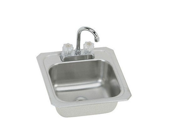 ELKAY BCRA150C CELEBRITY 15 L X 15 W X 6-1/8 D TOP MOUNT BAR SINK WITH FAUCET