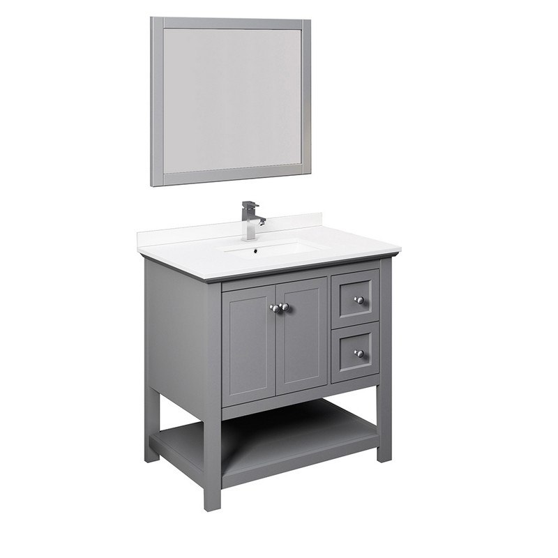 Gray Traditional Bathroom Vanity, Bathroom Vanity Grey 36 Inch