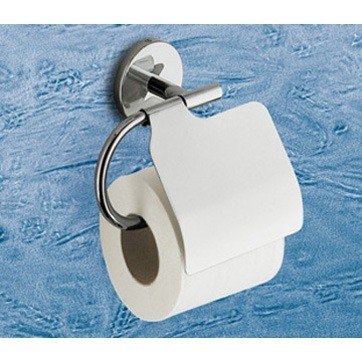 GEDY 4225-13 VERMONT POLISHED CHROME TOILET ROLL HOLDER WITH COVER