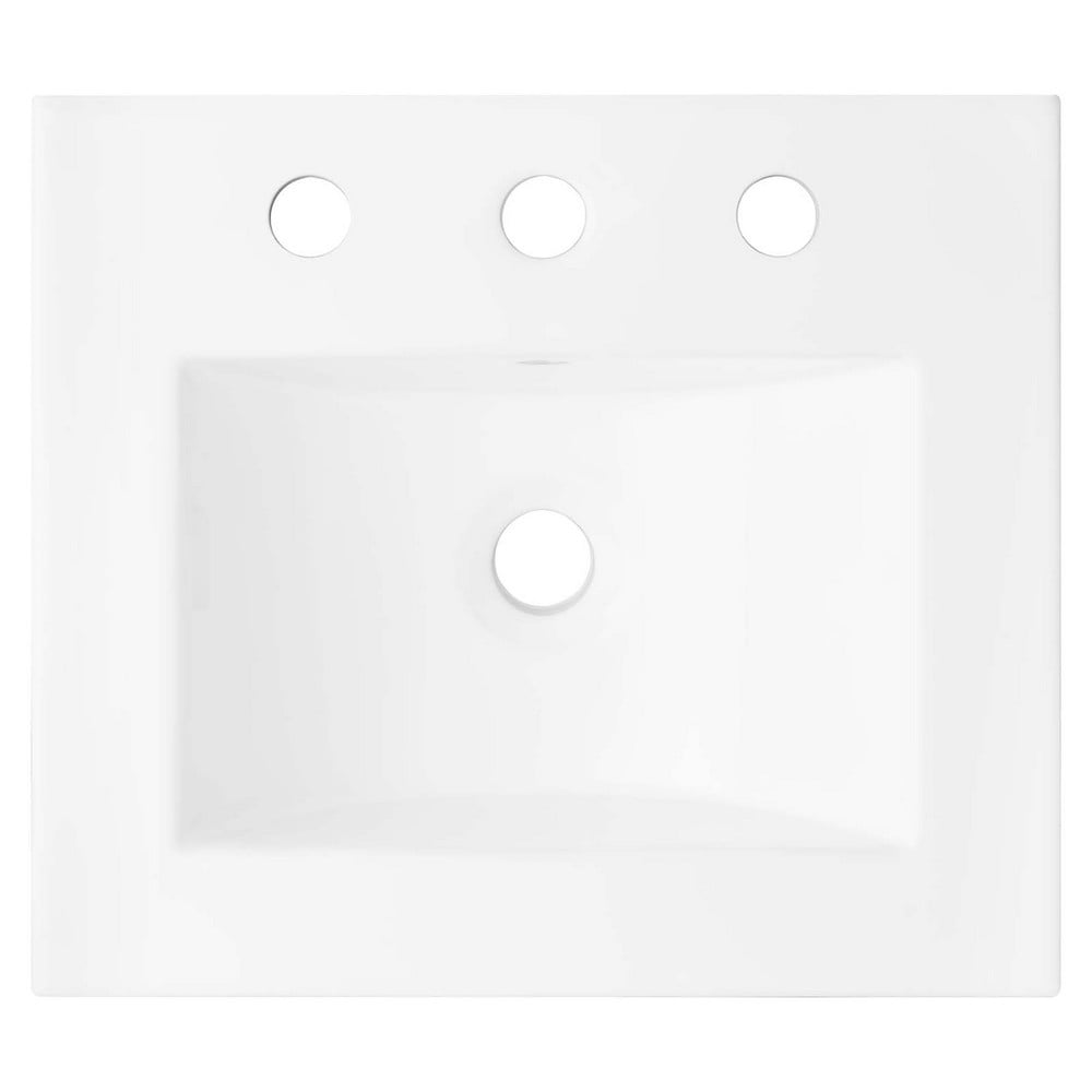 MODWAY EEI-4836-WHI CAYMAN 17 1/2 INCH CERAMIC SINGLE BOWL BATHROOM VANITY TOP IN WHITE