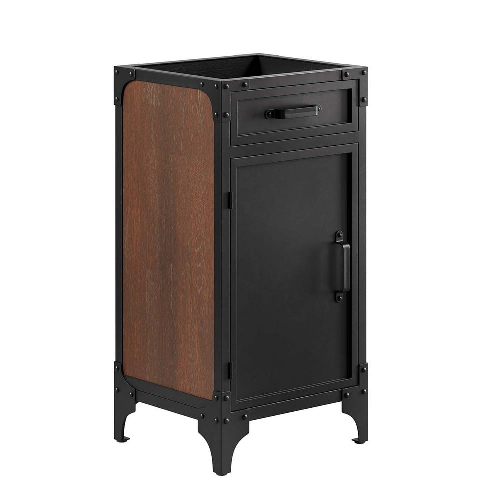 MODWAY EEI-6126-BLK-WAL STEAMFORGE 17 INCH FREE-STANDING BATHROOM VANITY CABINET ONLY IN BLACK WALNUT