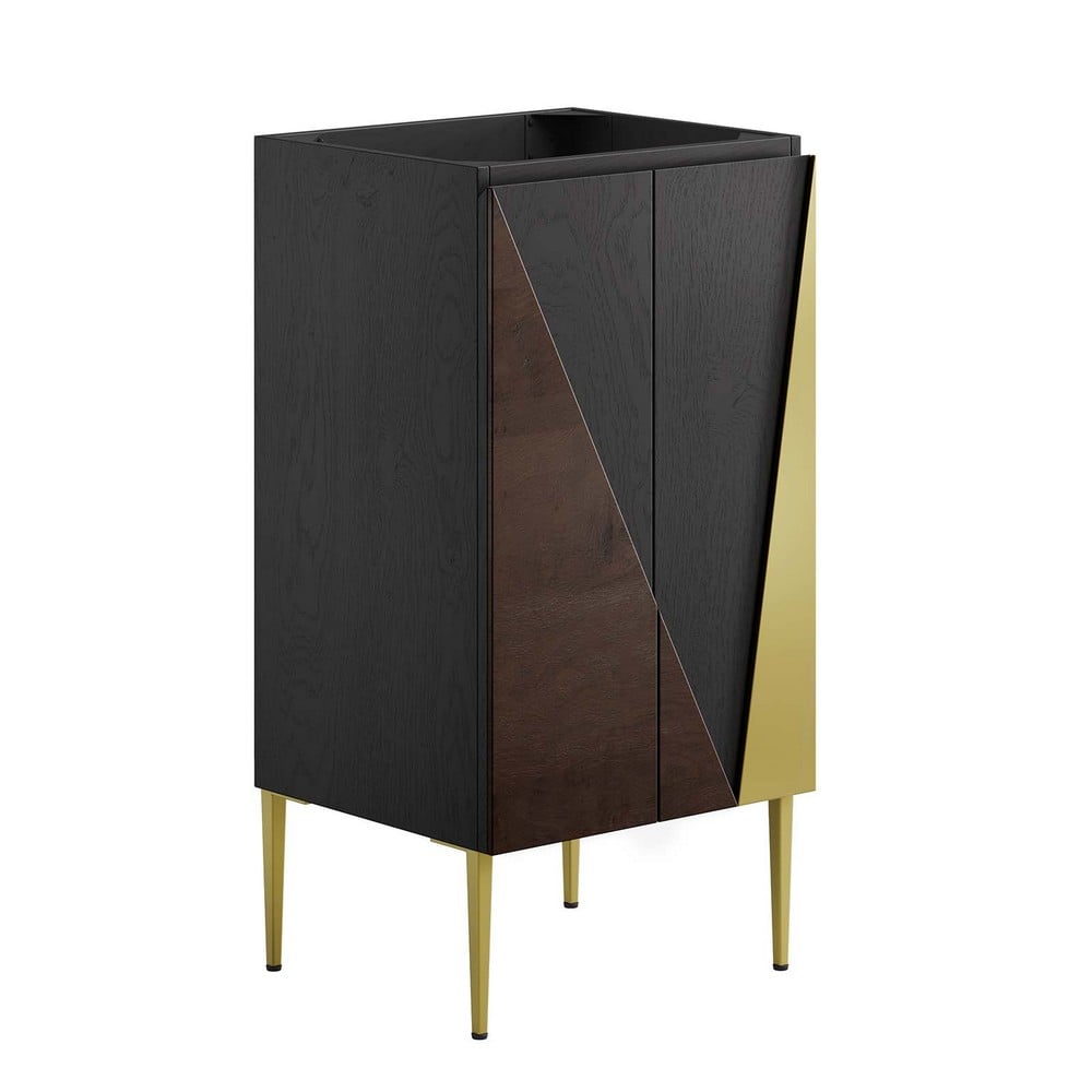 MODWAY EEI-6141-BLK-GLD ALCHEMIST 17 INCH FREE-STANDING BATHROOM VANITY CABINET ONLY IN BLACK GOLD