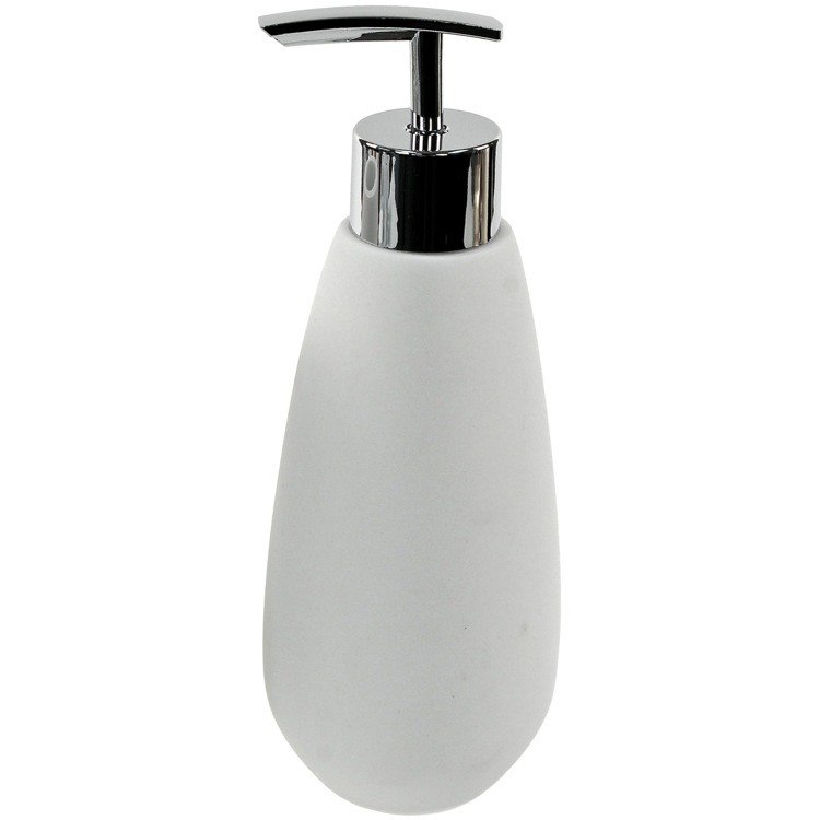 GEDY OP80-02 OPUNTIA SOAP DISPENSER MADE FROM THERMOPLASTIC RESINS AND STONE IN WHITE FINISH