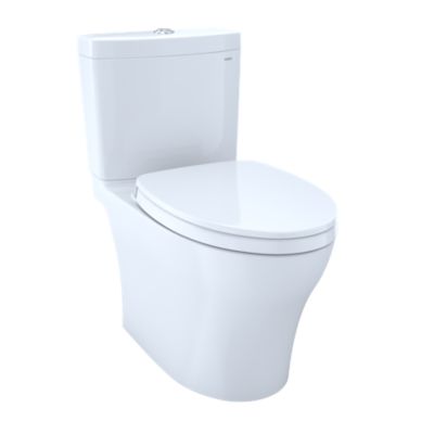 TOTO MS446124CUMG AQUIA IV TWO PIECE ELONGATED 1.0/0.8 DUAL FLUSH SKIRTED TOILET WITH SS124 SEAT AND CEFIONTECT