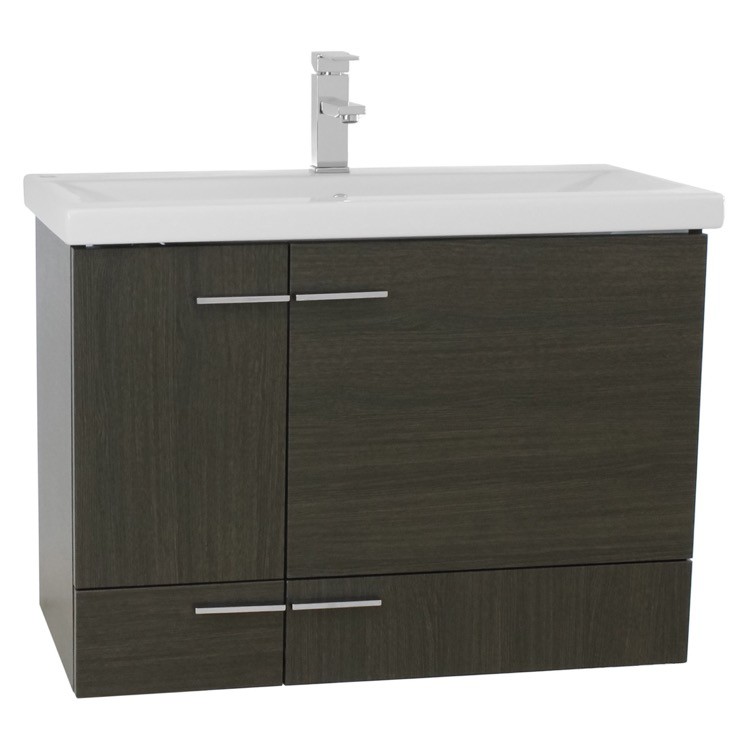 IOTTI NS1 SIMPLE COLLECTION 32 INCH WALL MOUNTED VANITY WITH CERAMIC SINK