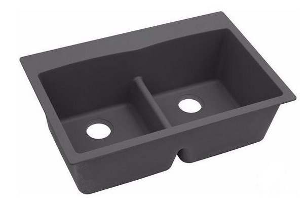 ELKAY ELGDLB3322GS0 33 L X 22 W X 10 D DOUBLE BOWL KITCHEN SINK IN GREYSTONE