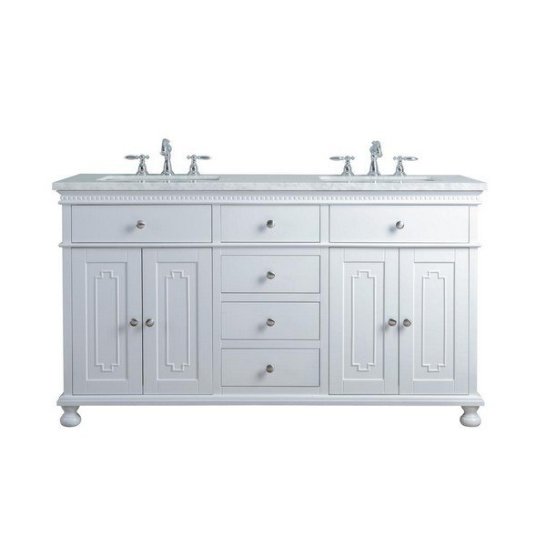 Stufurhome Hd 1013w 60 Cr Abigail, 60 Inch Bathroom Vanity Double Sink White