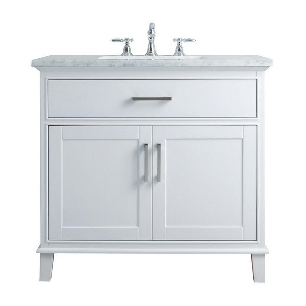 Stufurhome Hd 1475w 36 Cr Leigh Inch, White Single Bathroom Vanity