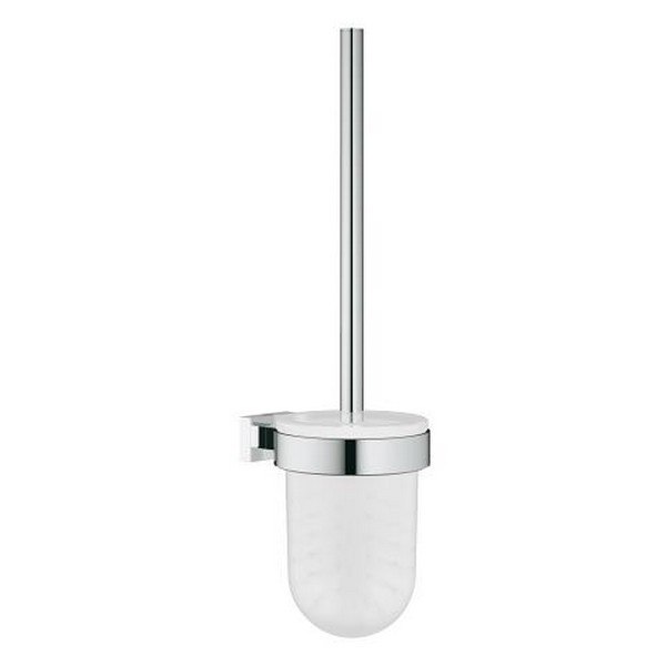 GROHE 40513001 ESSENTIALS CUBE TOILET BRUSH SET IN CHROME
