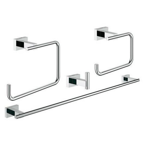 GROHE 40778001 ESSENTIALS CUBE MASTER BATHROOM ACCESSORIES SET 4-IN-1 IN CHROME