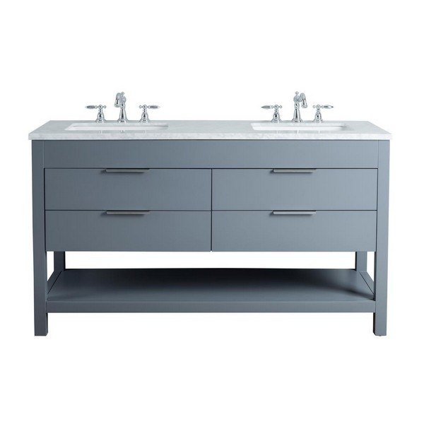 60 Inch Grey Double Sink Bathroom Vanity, Modetti Provence 38 Inch Single Sink Bathroom Vanity With Marble Top